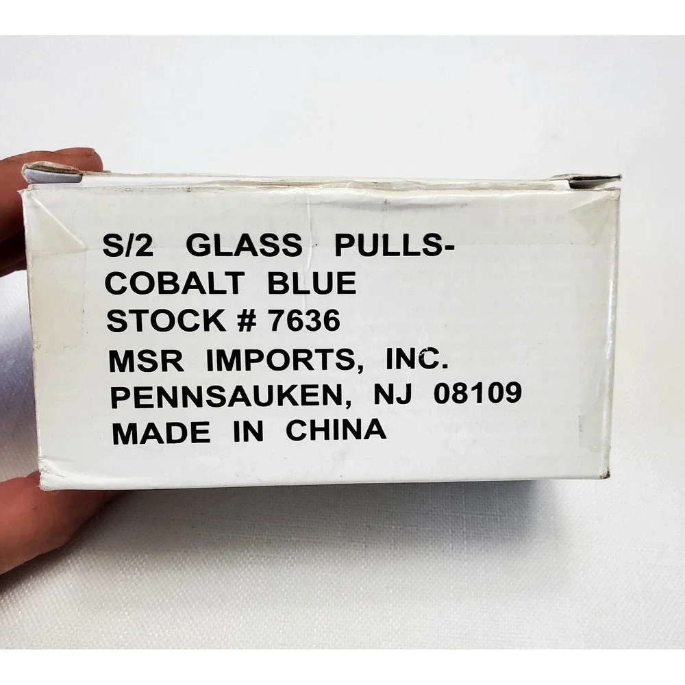 Vtg 4 PC Hexagon Blue Glass 4